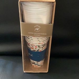 🆕 GRATEFUL Coffee Cups To Go Lids & Sleeves - Leaves Pattern FALL Season Boxed